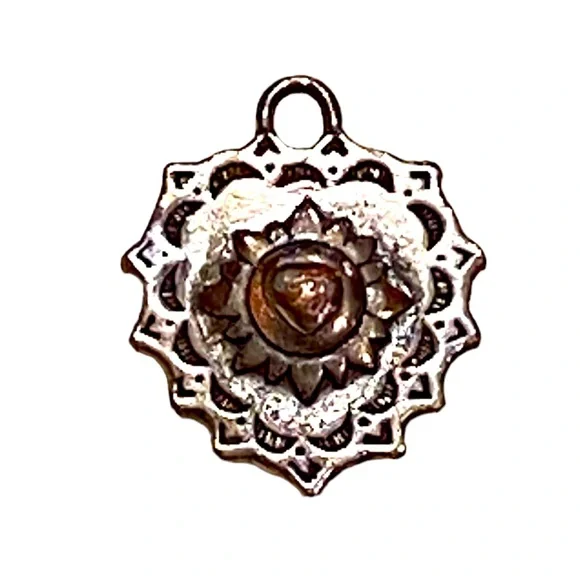 Red Heart & Silver Bohemian Heart Pendant - Picture 2 of 3